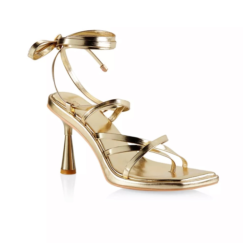 AM:PM Isla Metallic Lace-Up Heeled Sandals - Picture 2 of 5